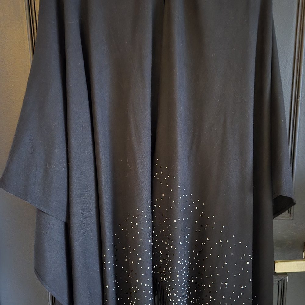 SOLD!! Adrienne Vittadini Black Rhinestones Garment Elegant Shawl